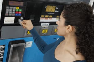 a membrane switch on a gas pump