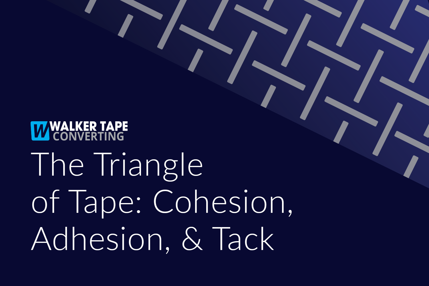 The Triangle of Tape Cohesion, Adhesion, & Tack Walker Tape Converting